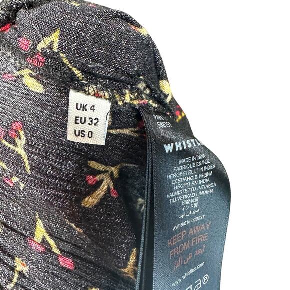 Whistles Aster Floral Textured Jumpsuit Black Yellow Print Size 0 - Picture 12 of 14